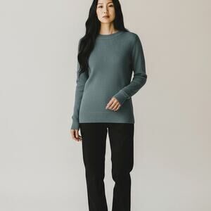 Kenar 100% 2-Ply Cashmere Sweater Women's Sz M Pale Green Quiet Luxury Soft Girl